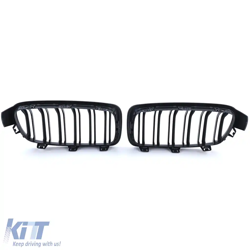 Grilă cu fante duble pentru performanță, neagră lucioasă, potrivită pentru BMW Seria 3 F30 F31 2011-2019-image-6206430