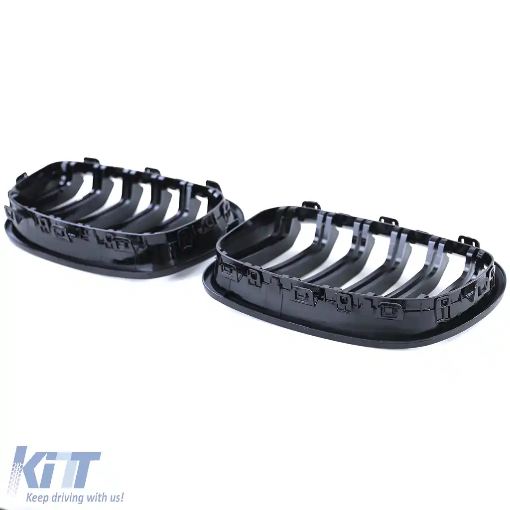 Grilă cu fante duble tip rinichi Performance negru lucios, potrivită pentru BMW Seria 1 F20 F21 2010-2014-image-6192865