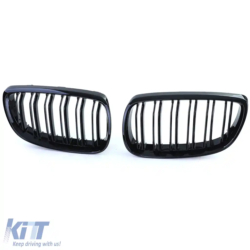 Grilă cu fante duble tip rinichi Performance negru lucios, potrivită pentru BMW Seria 3 E92 E93 2006-2010-image-6196975