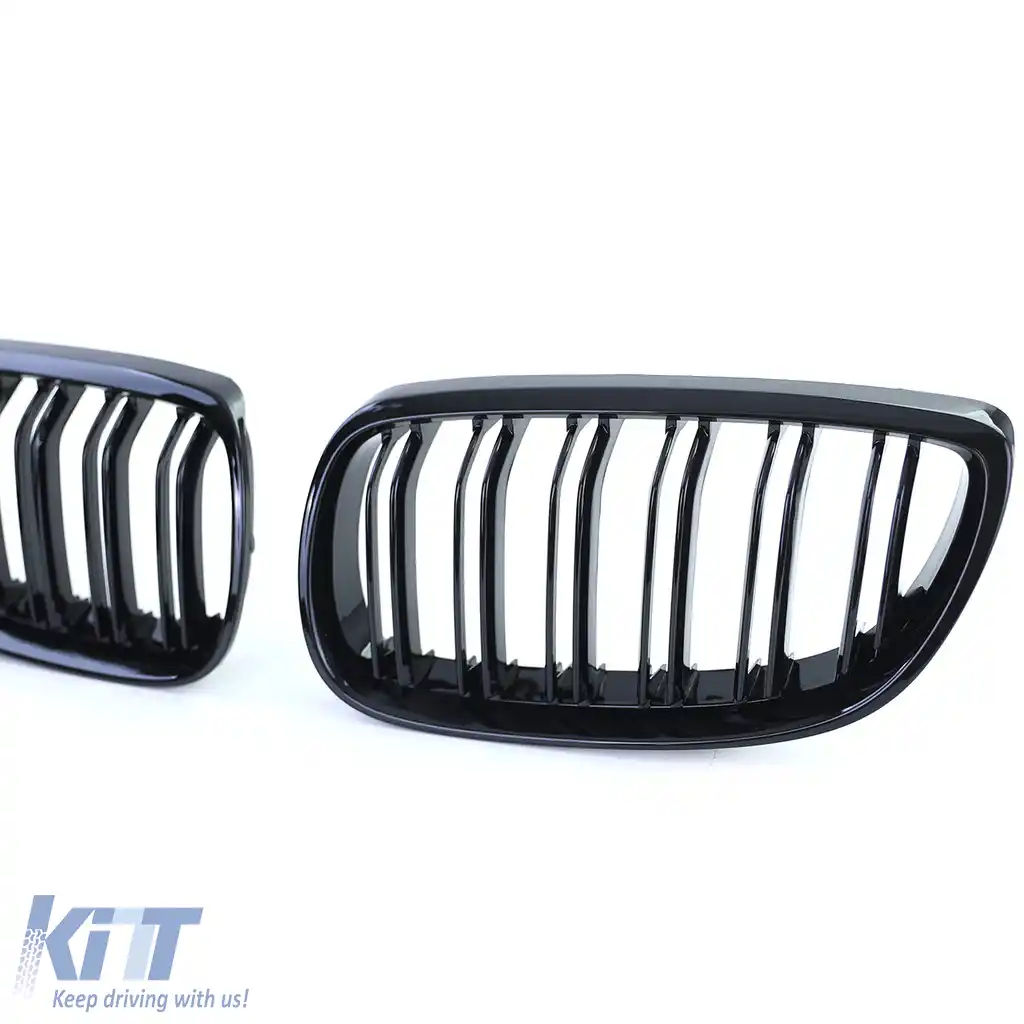 Grilă cu fante duble tip rinichi Performance negru lucios, potrivită pentru BMW Seria 3 E92 E93 2006-2010-image-6196977