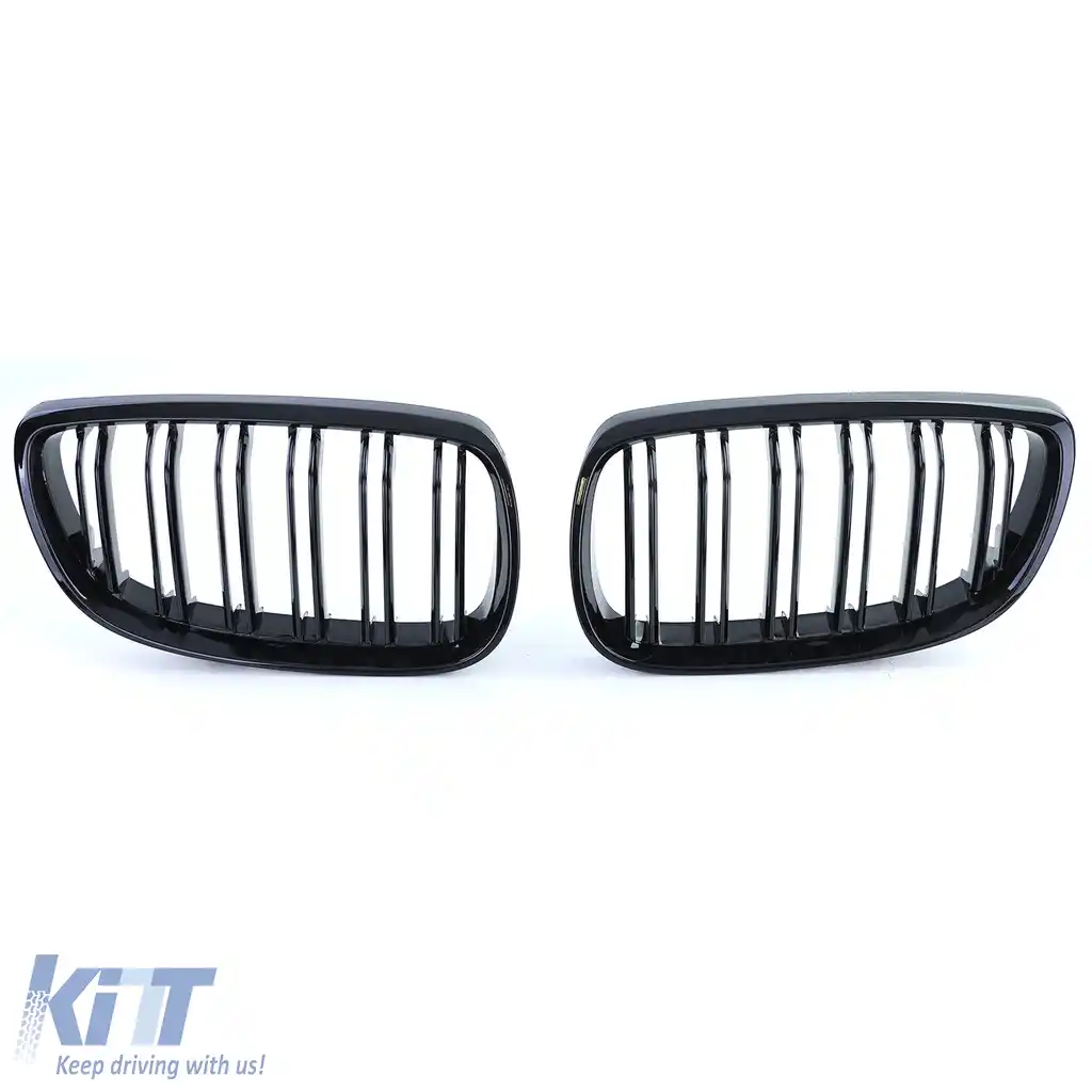 Grilă cu fante duble tip rinichi Performance negru lucios, potrivită pentru BMW Seria 3 E92 E93 2006-2010-image-6196978