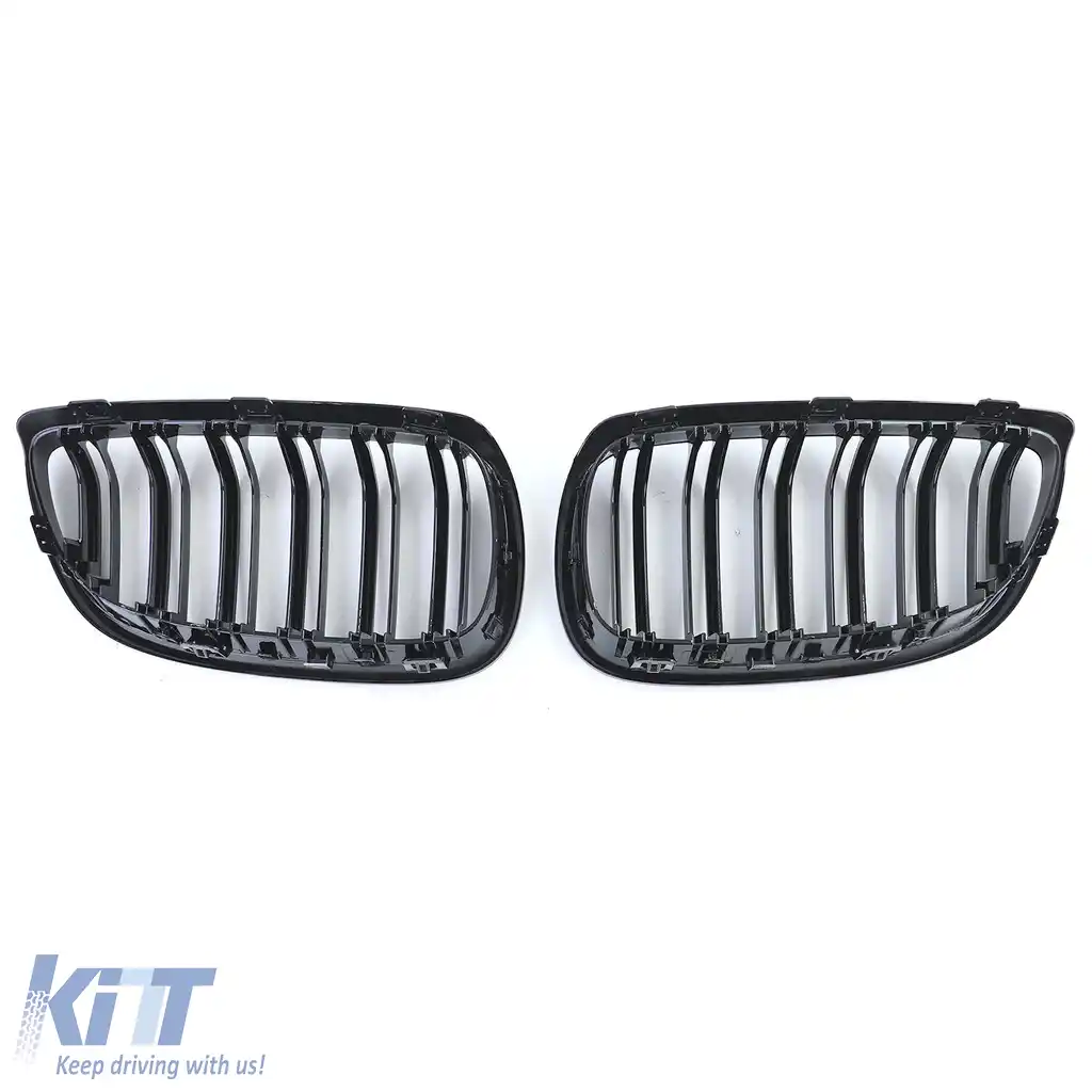 Grilă cu fante duble tip rinichi Performance negru lucios, potrivită pentru BMW Seria 3 E92 E93 2006-2010-image-6196981
