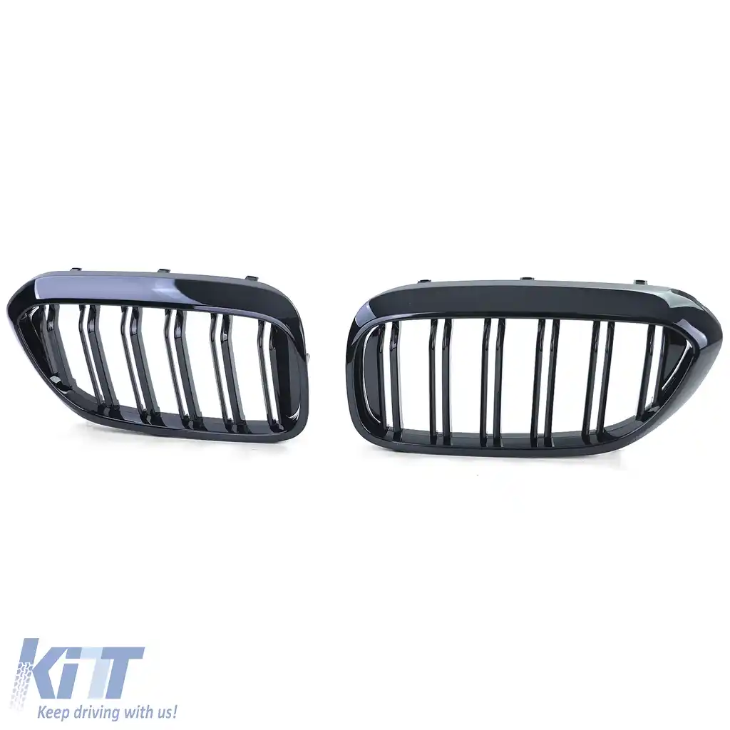 Grilă cu fante duble tip rinichi Performance negru lucios, potrivită pentru BMW Seria 5 G30 G31 2017-2020-image-6200960