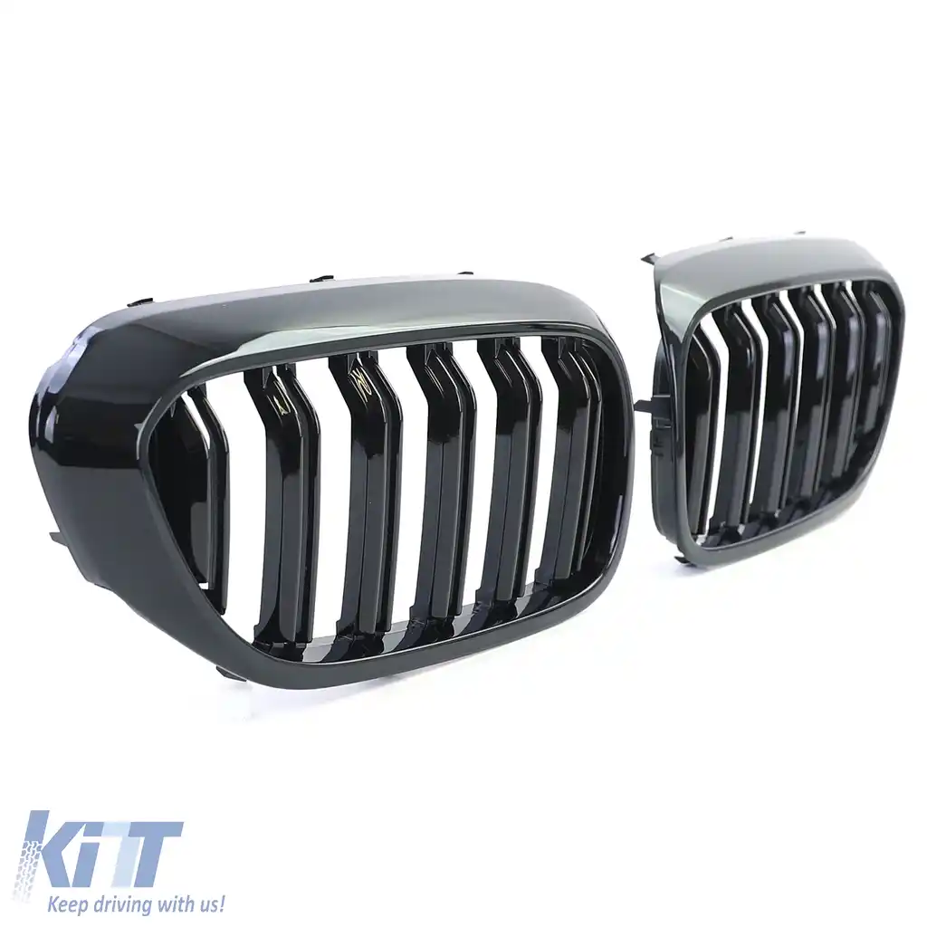 Grilă cu fante duble tip rinichi Performance negru lucios, potrivită pentru BMW Seria 5 G30 G31 2017-2020-image-6200961