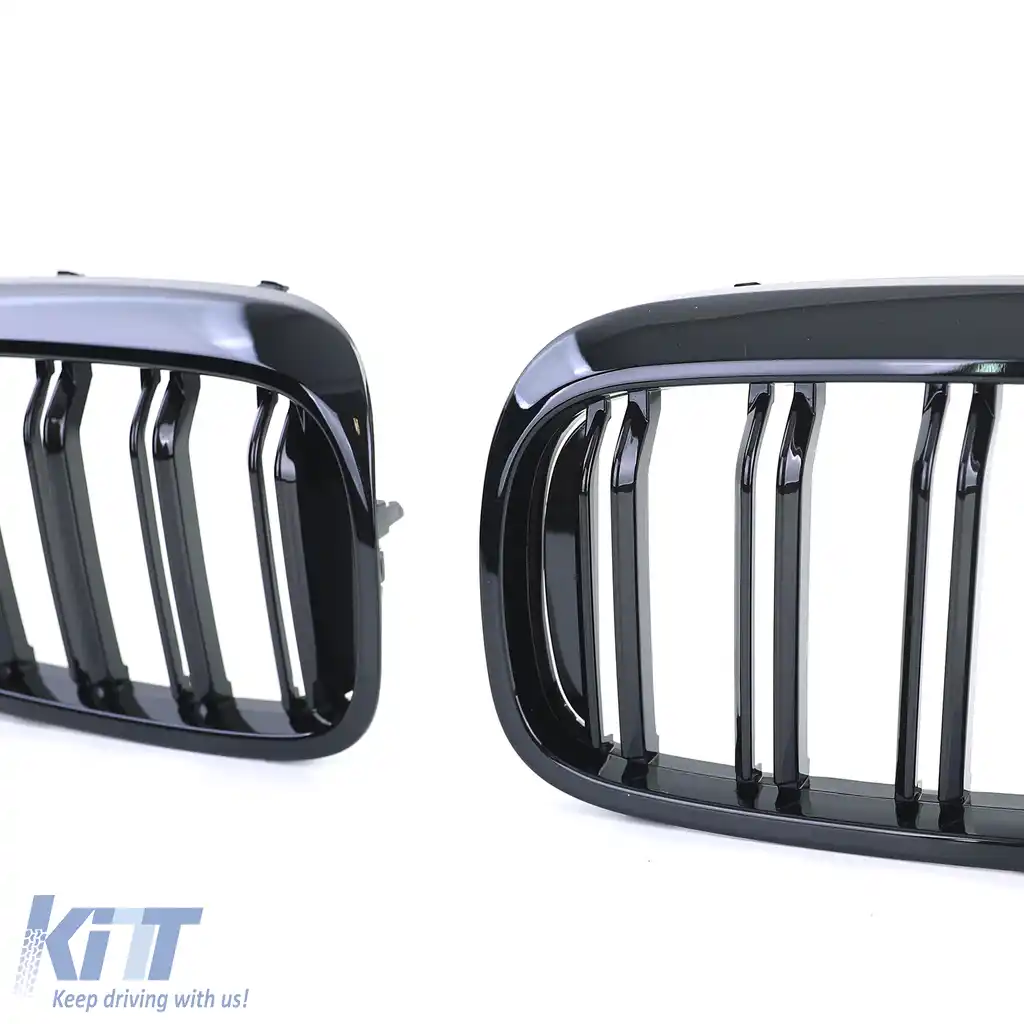 Grilă cu fante duble tip rinichi Performance negru lucios, potrivită pentru BMW Seria 5 G30 G31 2017-2020-image-6200963