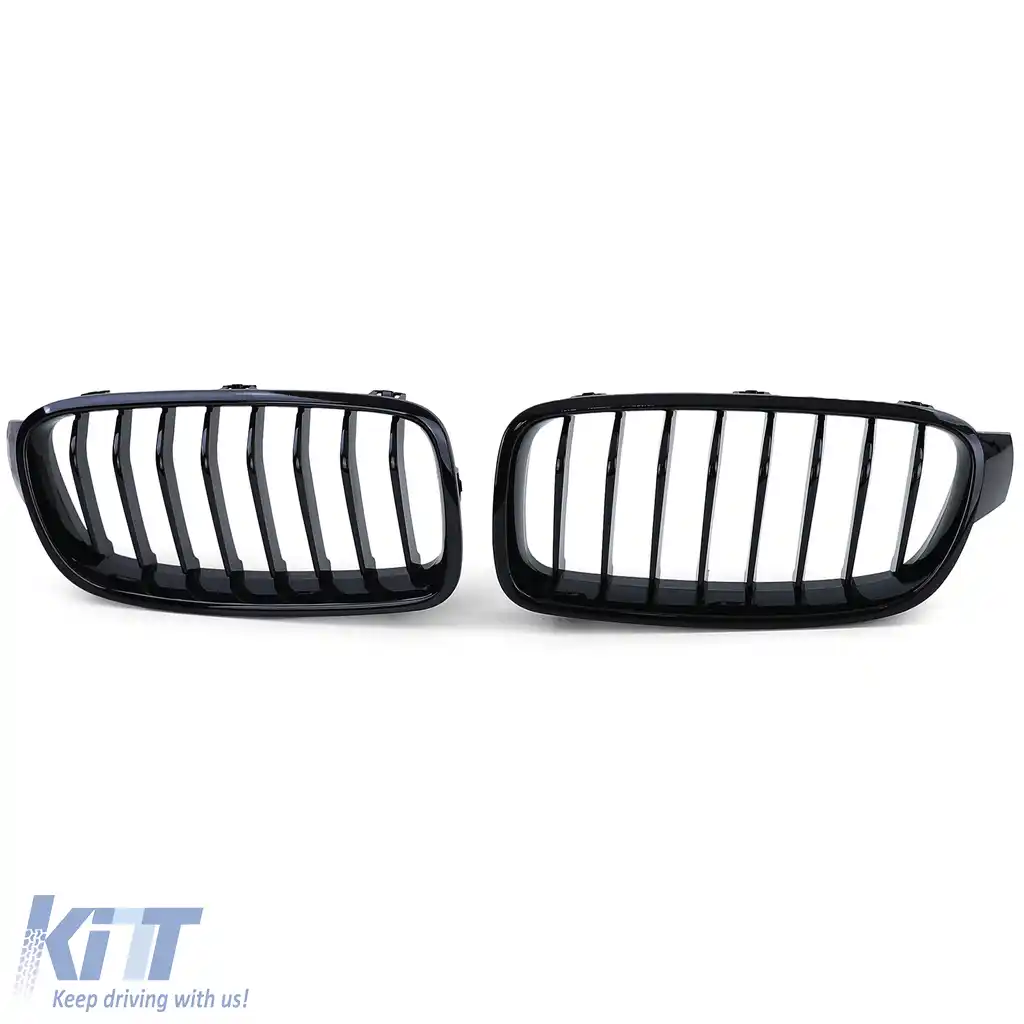 Grilă cu lame duble tip rinichi, performanță, negru lucios, potrivită pentru BMW Seria 3 F30 F31 2011-2019-image-6192852