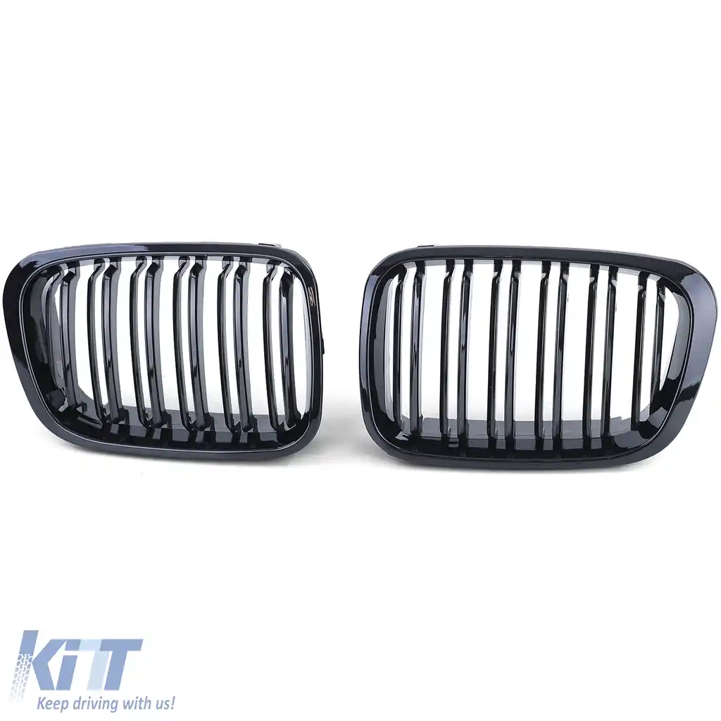 Grilă de performanță cu fante duble lucioasă, potrivită pentru BMW Seria 3 E46 Sedan Touring 98-01-image-6202349