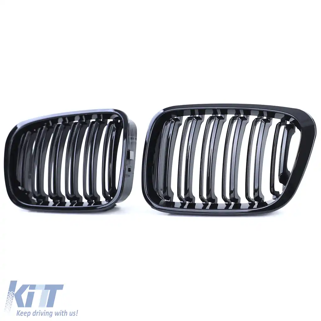 Grilă de performanță cu fante duble lucioasă, potrivită pentru BMW Seria 3 E46 Sedan Touring 98-01-image-6202350