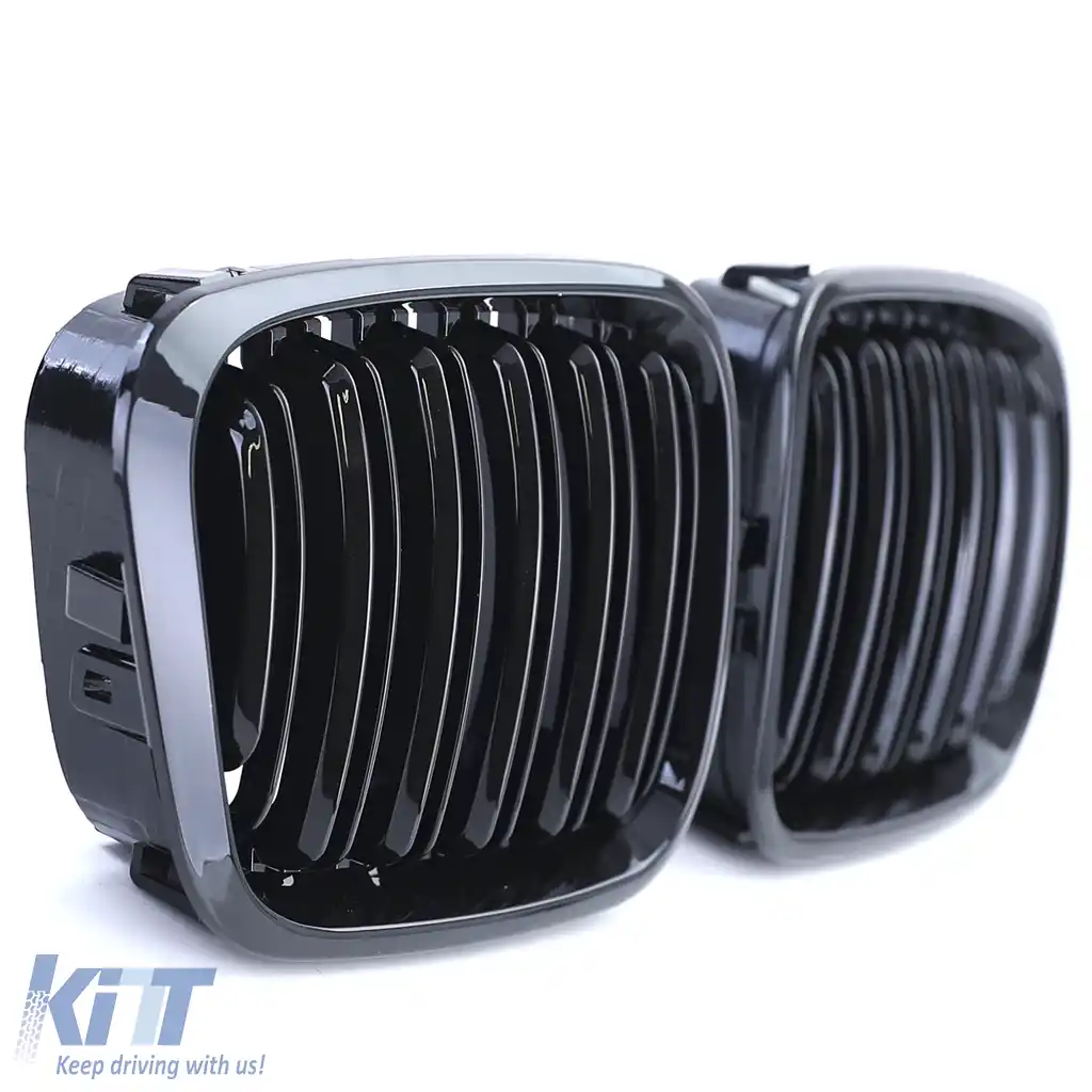 Grilă de performanță cu fante duble lucioasă, potrivită pentru BMW Seria 3 E46 Sedan Touring 98-01-image-6202351