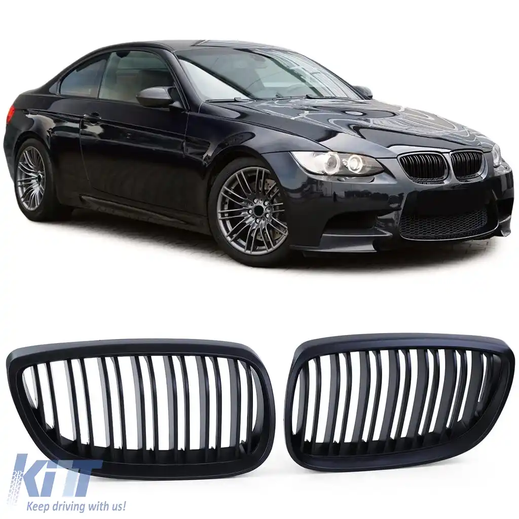 Grilă de performanță cu fante duble neagră, potrivită pentru BMW Seria 3 E92 E93 2005-2010