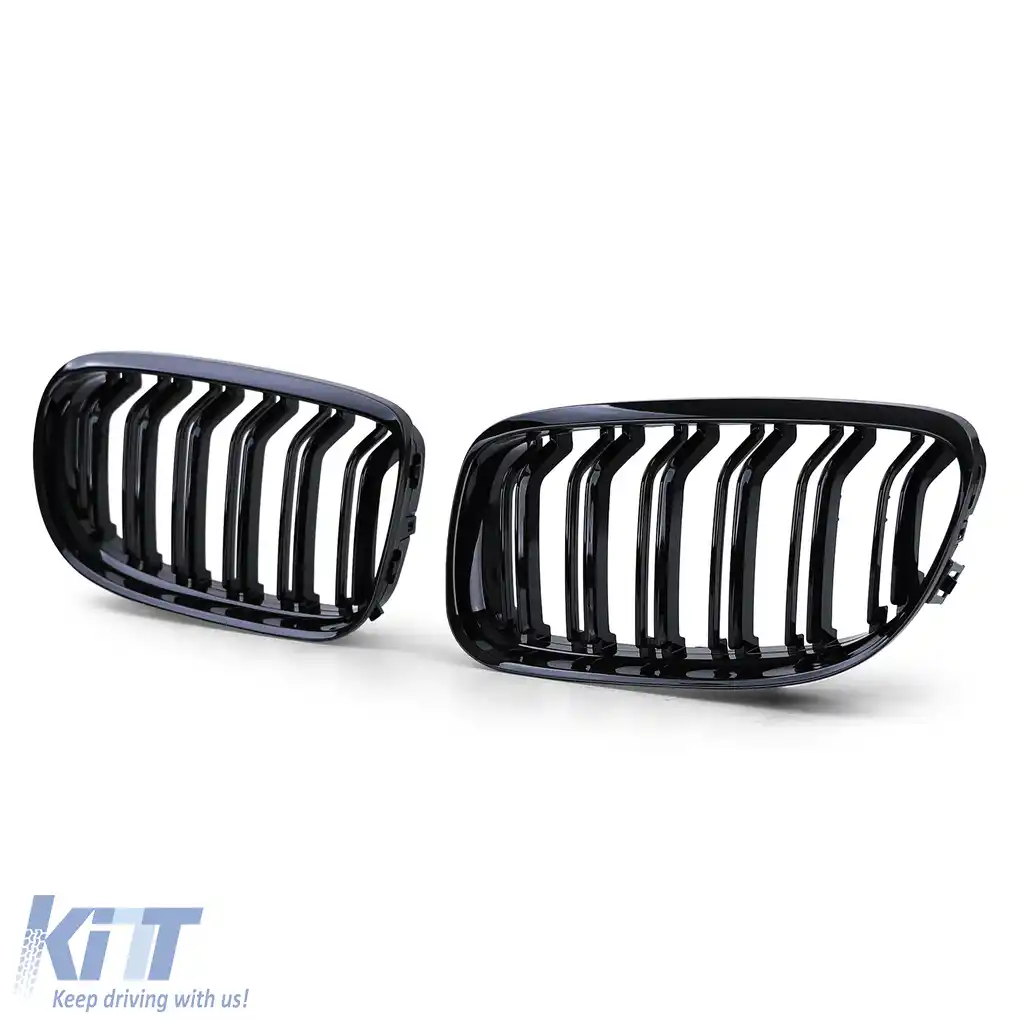 Grilă de performanță sport cu dublu fante, lucioasă, potrivită pentru BMW Seria 3 E90 E91 08-12-image-6205365