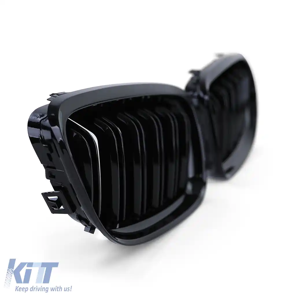 Grilă de performanță sport cu dublu fante, lucioasă, potrivită pentru BMW Seria 3 E90 E91 08-12-image-6205366