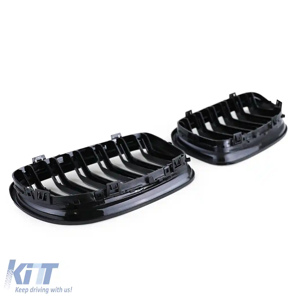 Grilă de performanță sport cu dublu fante, lucioasă, potrivită pentru BMW Seria 3 E90 E91 08-12-image-6205369