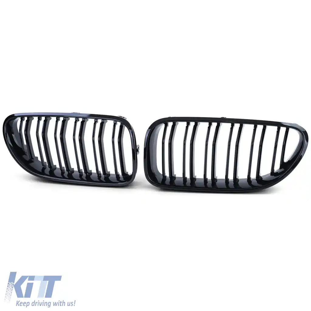 Grilă de performanță sport cu dublu fante, lucioasă, potrivită pentru BMW Seria 6 F06 F12 F13-image-6261705
