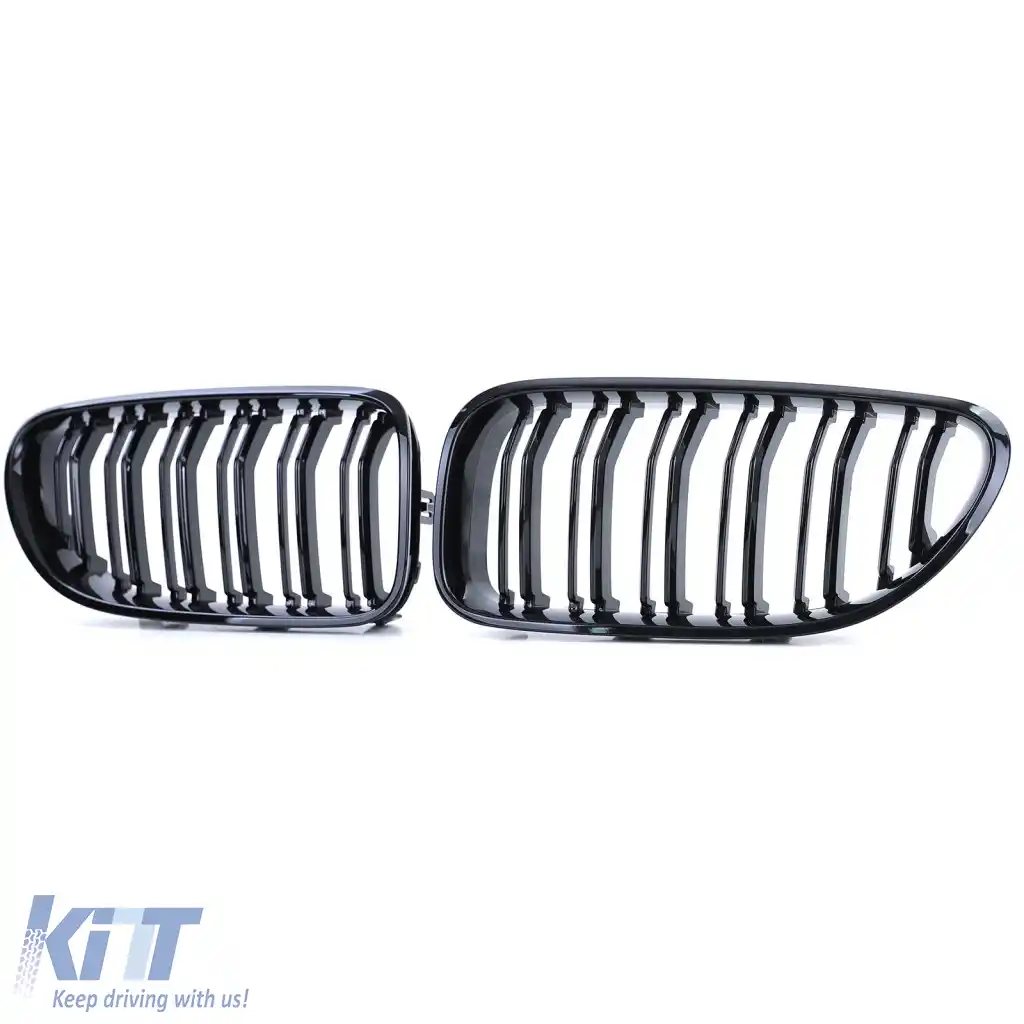 Grilă de performanță sport cu dublu fante, lucioasă, potrivită pentru BMW Seria 6 F06 F12 F13-image-6261706