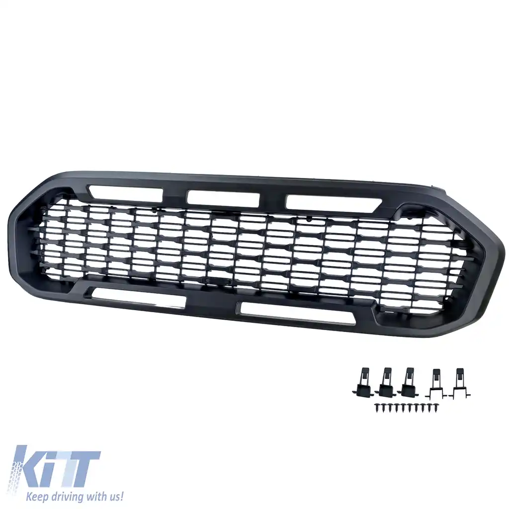Grilă de Performanță Tip Fagure Neagră fără Emblemă, potrivită pentru Ford Ranger T8 19-22-image-6210820