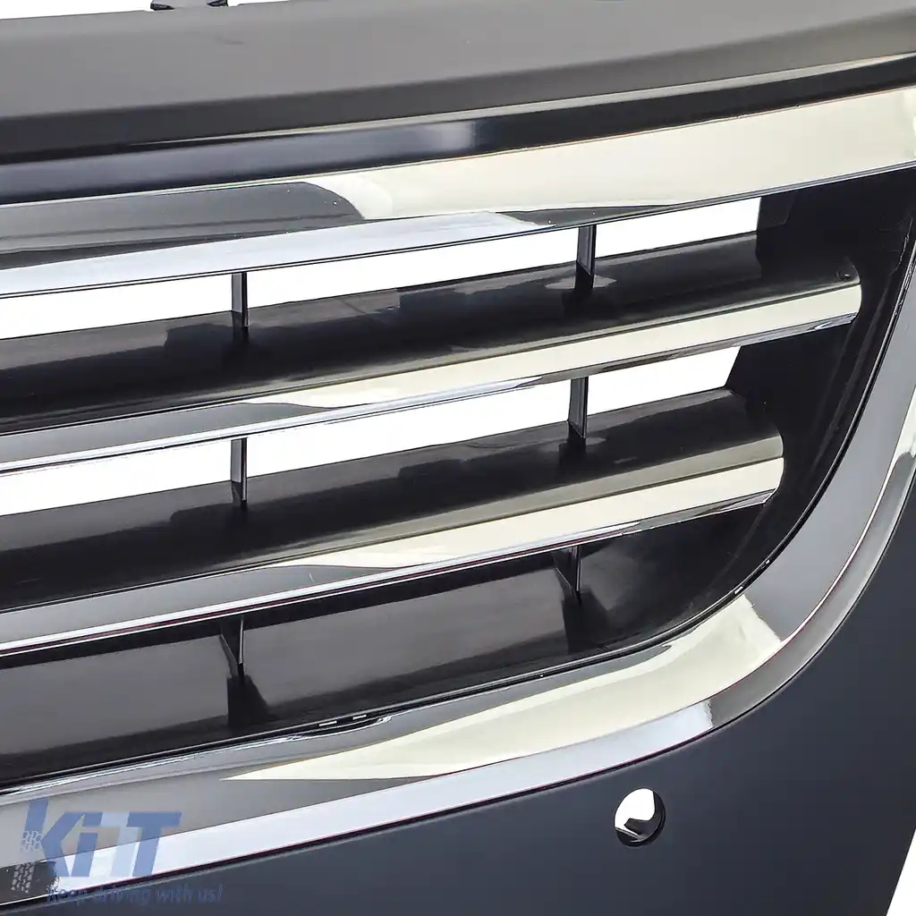 Grilă de radiator neagră cu benzi cromate, potrivită pentru VW Passat CC 2008-2012-image-6204936