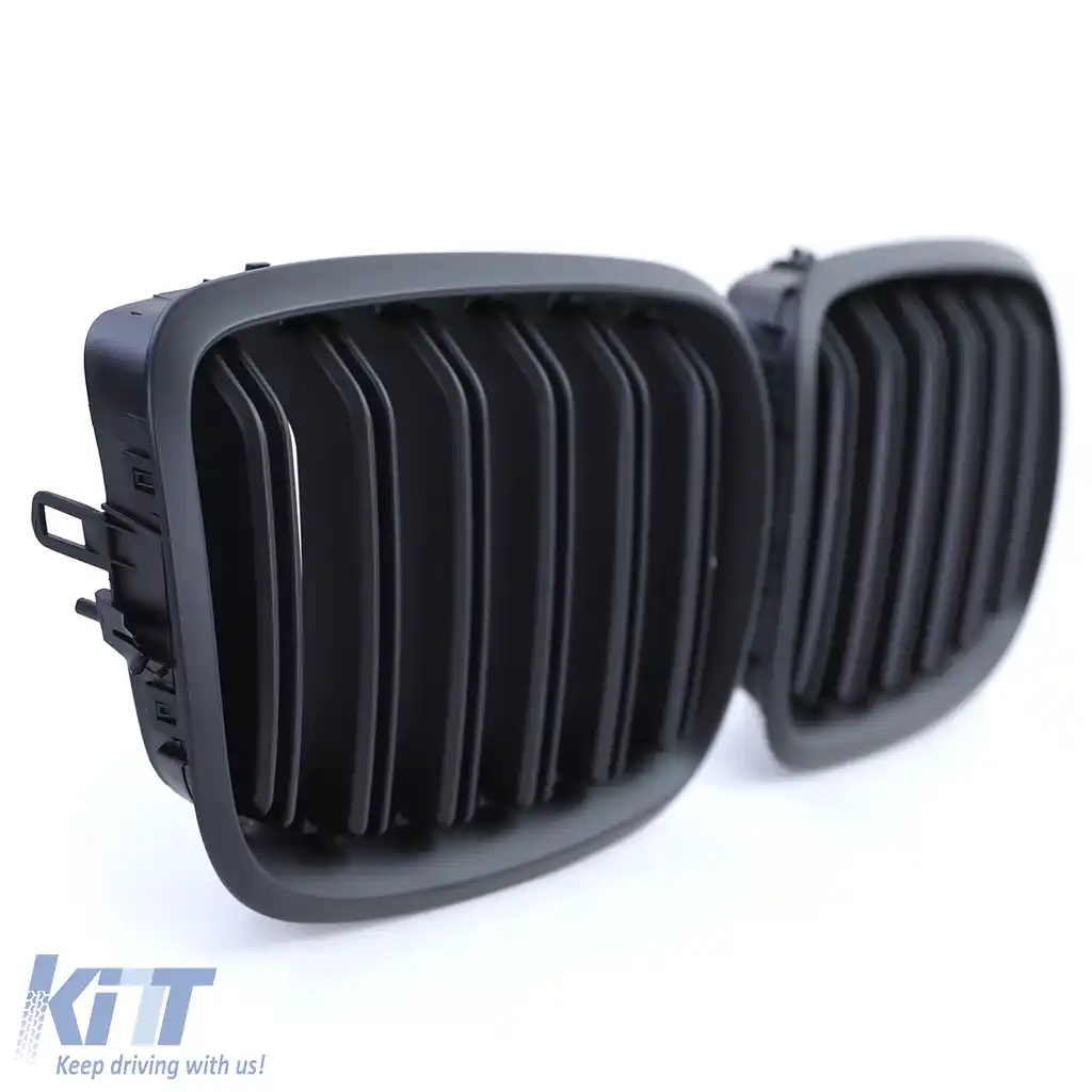 Grilă de rinichi cu fante duble, performanță, neagră, potrivită pentru BMW X5 E70 X6 E71 din 2006-image-6198278