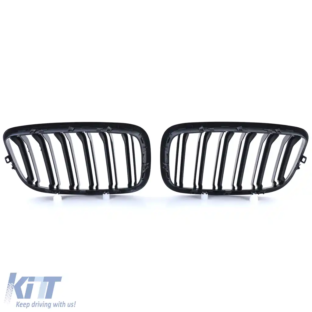 Grilă de rinichi cu fante duble, performanță, neagră, potrivită pentru BMW X5 E70 X6 E71 din 2006-image-6198280