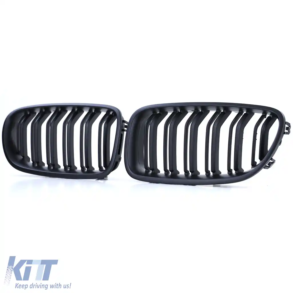Grilă de rinichi neagră cu fante duble, potrivită pentru BMW Seria 5 F10 F11 2010-2017-image-6201926