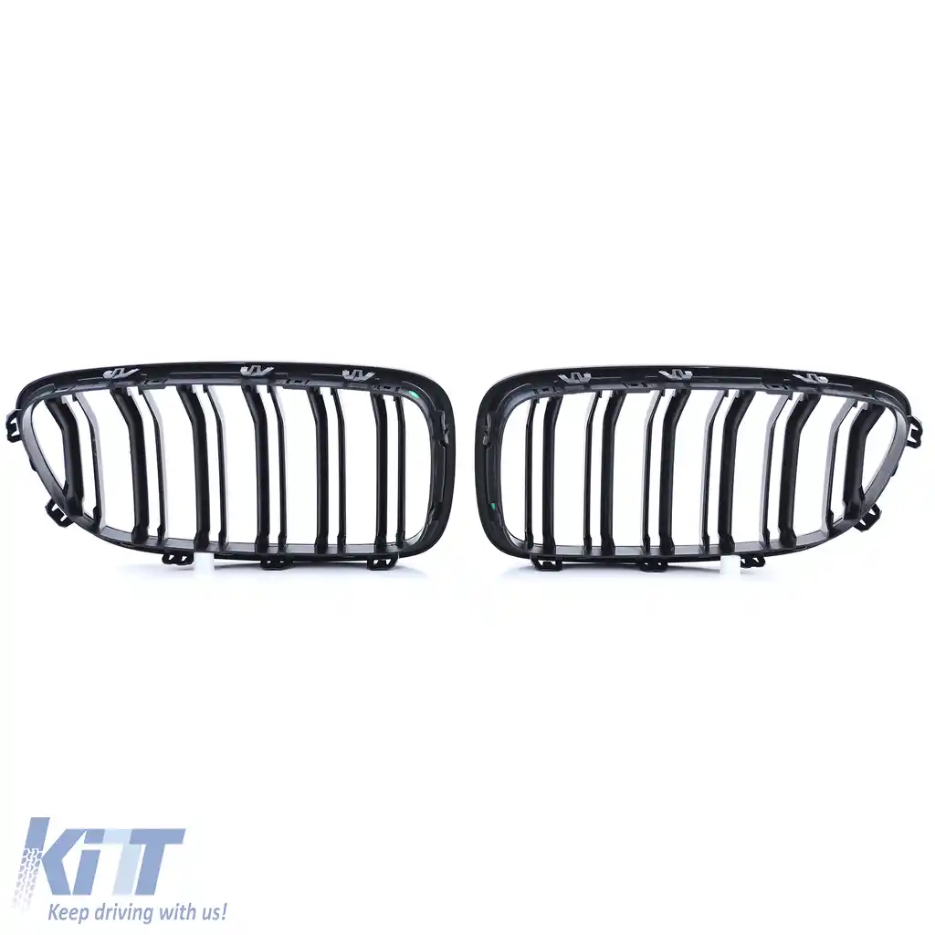 Grilă de rinichi neagră cu fante duble, potrivită pentru BMW Seria 5 F10 F11 2010-2017-image-6201929