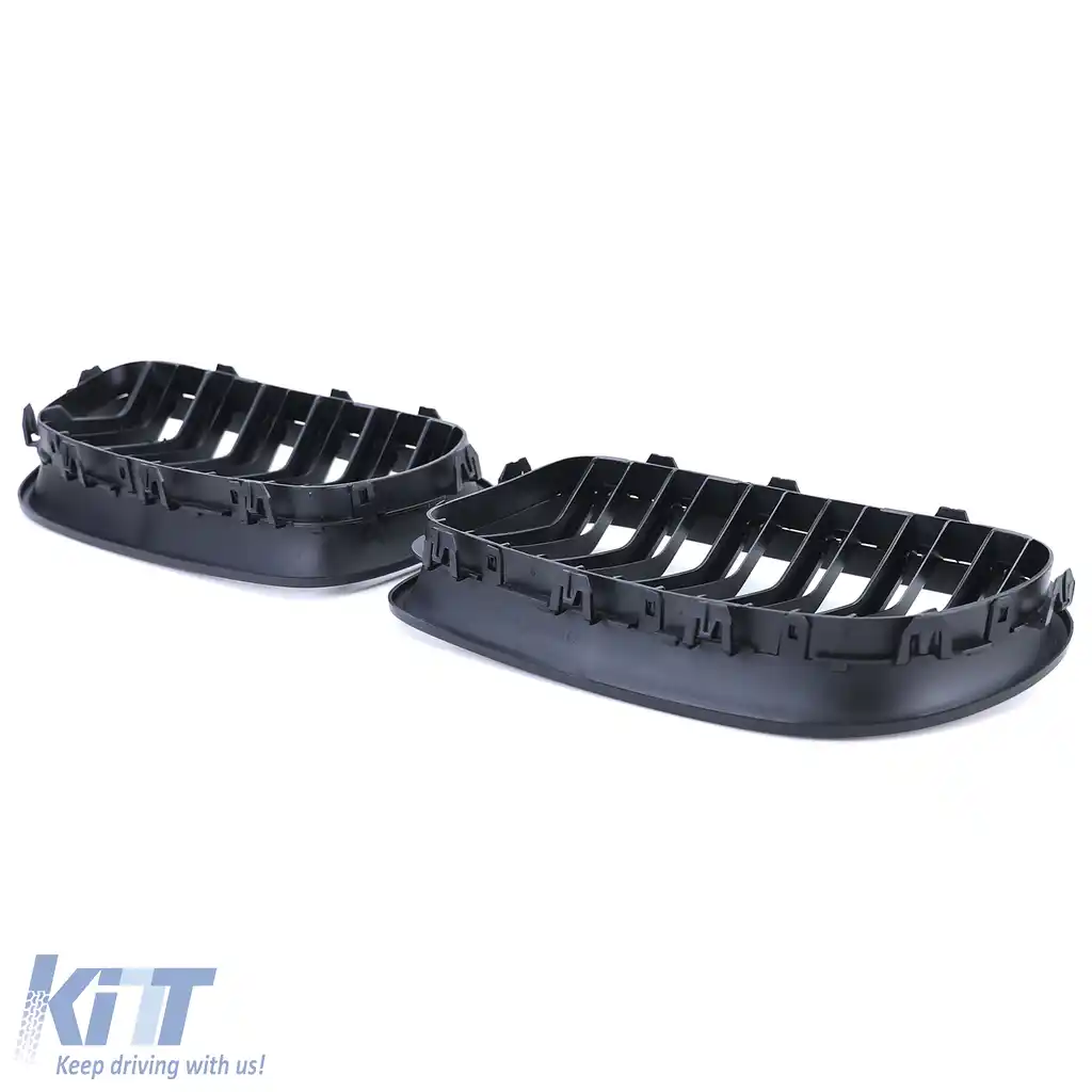 Grilă de rinichi neagră cu fante duble, potrivită pentru BMW Seria 5 F10 F11 2010-2017-image-6201931