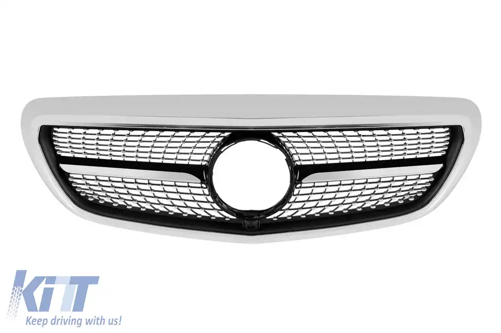 Grilă de tip Executive crom/gray, potrivită pentru Mercedes E-class W213 sedan, S213 break 2016-2019