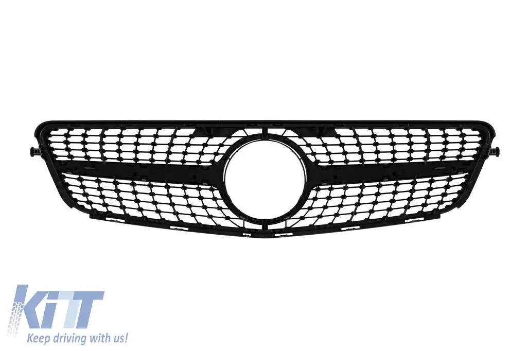 Grilă diamantată crom/gray potrivită pentru Mercedes C-Class W204 sedan, break, coupe 2007-2014-image-6236904