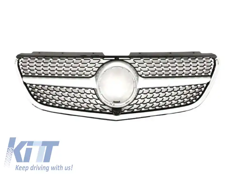 Grilă diamantată crom/gray potrivită pentru Mercedes Vito W447 2014-2019