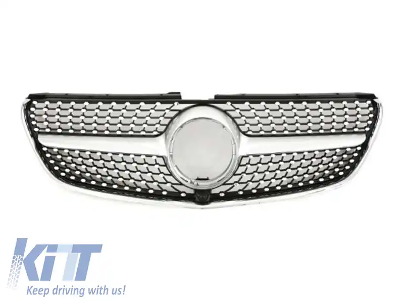 Grilă diamantată crom/gray potrivită pentru Mercedes V-Class W447 2014-2019