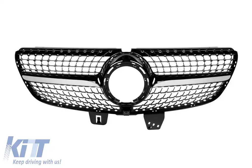 Grilă diamantată crom/neagră potrivită pentru Mercedes V class W447 2020-2023