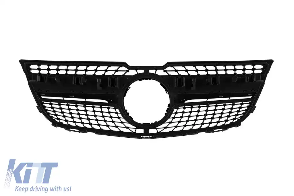 Grilă diamantată crom/neagră potrivită pentru Mercedes GLK X204 2013-2015-image-6236982