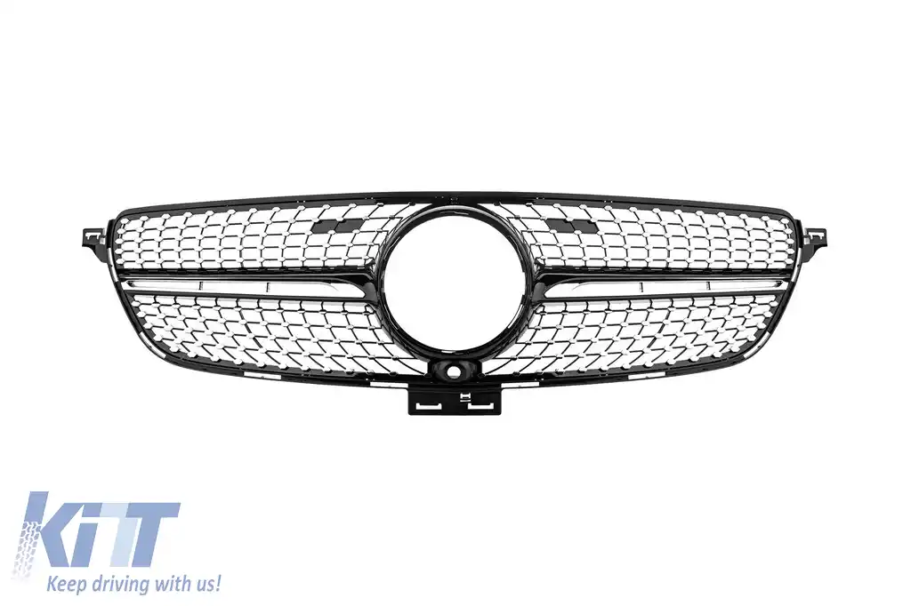 Grilă diamantată cu lac negru potrivită pentru Mercedes GLE SUV W166, GLE Coupe C292 2015-2019