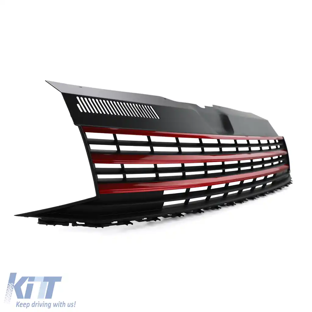 Grilă fără emblemă cu benzi roșii potrivită pentru VW T6 Bus Transporter 15-19-image-6196187