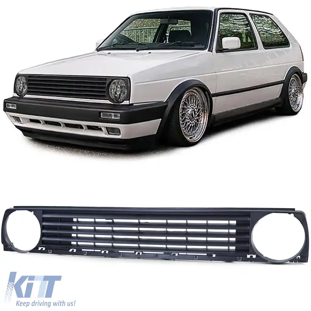 Grilă fără emblemă neagră, potrivită pentru VW Golf 2 83-91