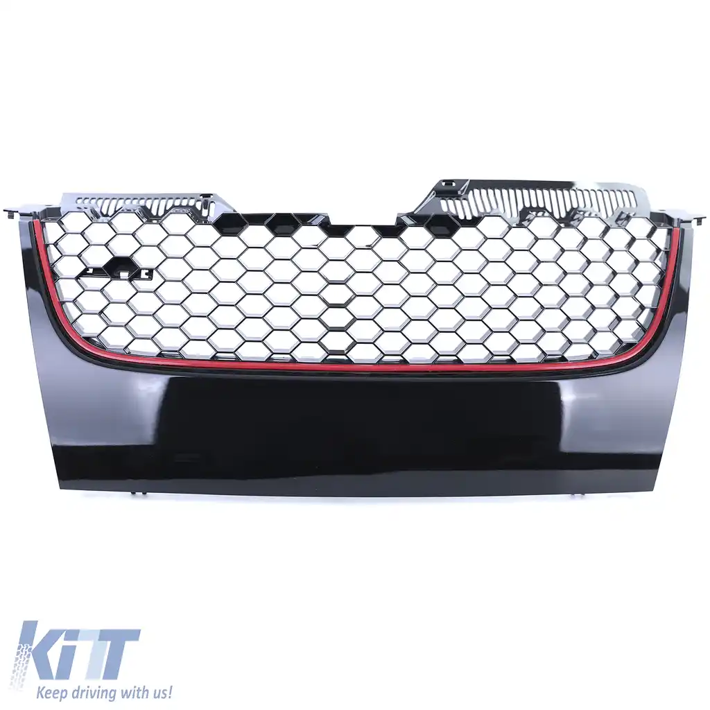 Grilă fără emblema + set grilă de bumper pentru VW Golf 5 GTI 03-09-image-6252295