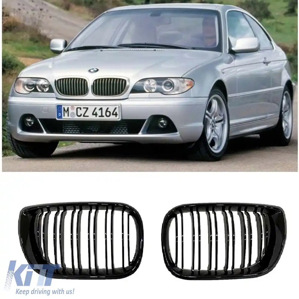 image-0-Gril frontal E46 LCI M3 Negru Pian ABS / 2003-2006 // Coupé