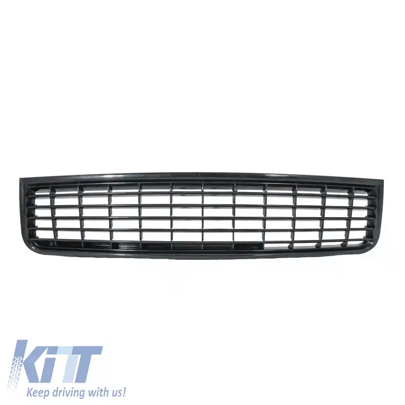 Grilă frontală potrivită pentru Audi A4 B6 8E 00-04 fără emblemă, neagră mată, 1 buc.-image-6325471