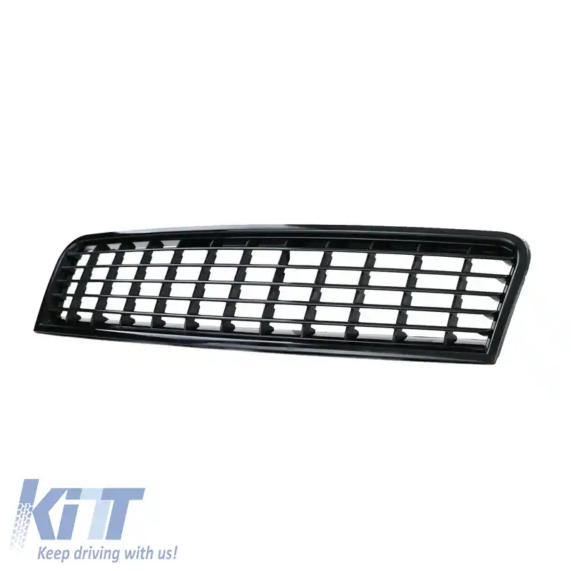 Grilă frontală potrivită pentru Audi A4 B6 8E 00-04 fără emblemă, neagră mată, 1 buc.-image-6325472