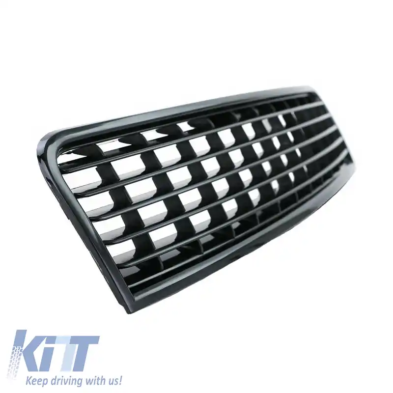 Grilă frontală potrivită pentru Audi A4 B6 8E 00-04 fără emblemă, neagră mată, 1 buc.-image-6325473