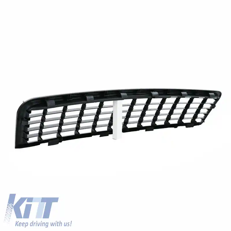 Grilă frontală potrivită pentru Audi A4 B6 8E 00-04 fără emblemă, neagră mată, 1 buc.-image-6325475