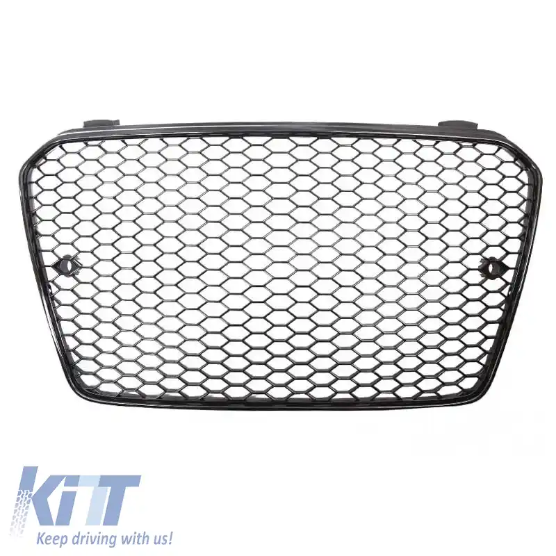 Grilă frontală potrivită pentru Audi A5 11-16 8T/8F RS-Look cu fagure lucios negru 1 buc.-image-6311414