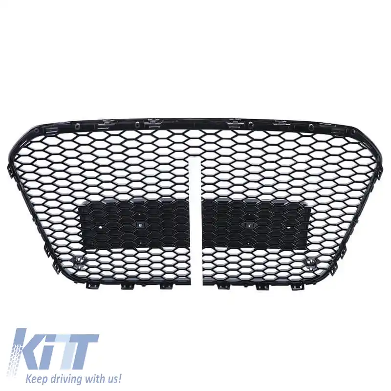 Grilă frontală potrivită pentru Audi A6 4G C7 11-15 RS6 Look cu fagure lucios negru 1 buc.-image-6301812