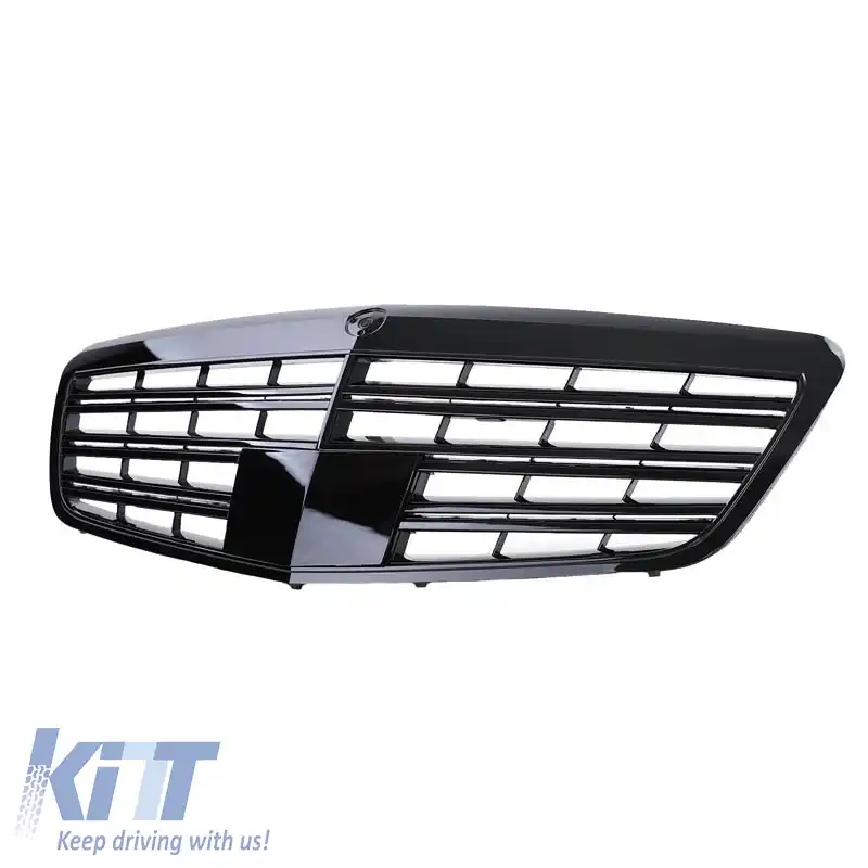 Grilă frontală potrivită pentru Mercedes-Benz S-Class W221 09-13 S63 S65 Aspect Design Negru Lucios 1pc-image-6294959