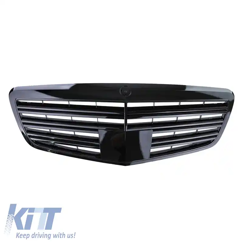 Grilă frontală potrivită pentru Mercedes-Benz S-Class W221 09-13 S63 S65 Aspect Design Negru Lucios 1pc-image-6294961