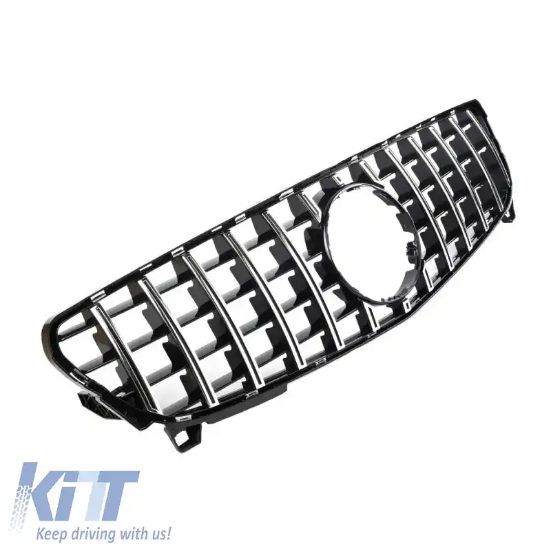 Grilă frontală potrivită pentru Mercedes-Benz A-Class W176 15-18 GT A Design Panamericana Look Negru/Chrome 1pc-image-6296045