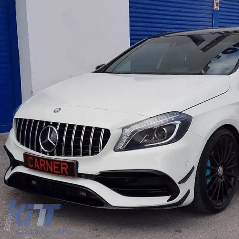 Grilă frontală potrivită pentru Mercedes-Benz A-Class W176 15-18 GT A Design Panamericana Look Negru/Chrome 1pc-image-6296049