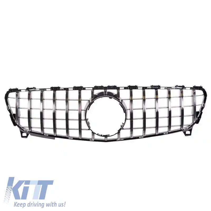 Grilă frontală potrivită pentru Mercedes-Benz A-Class W176 15-18 GT A Design Panamericana Look Negru/Chrome 1pc-image-6296050