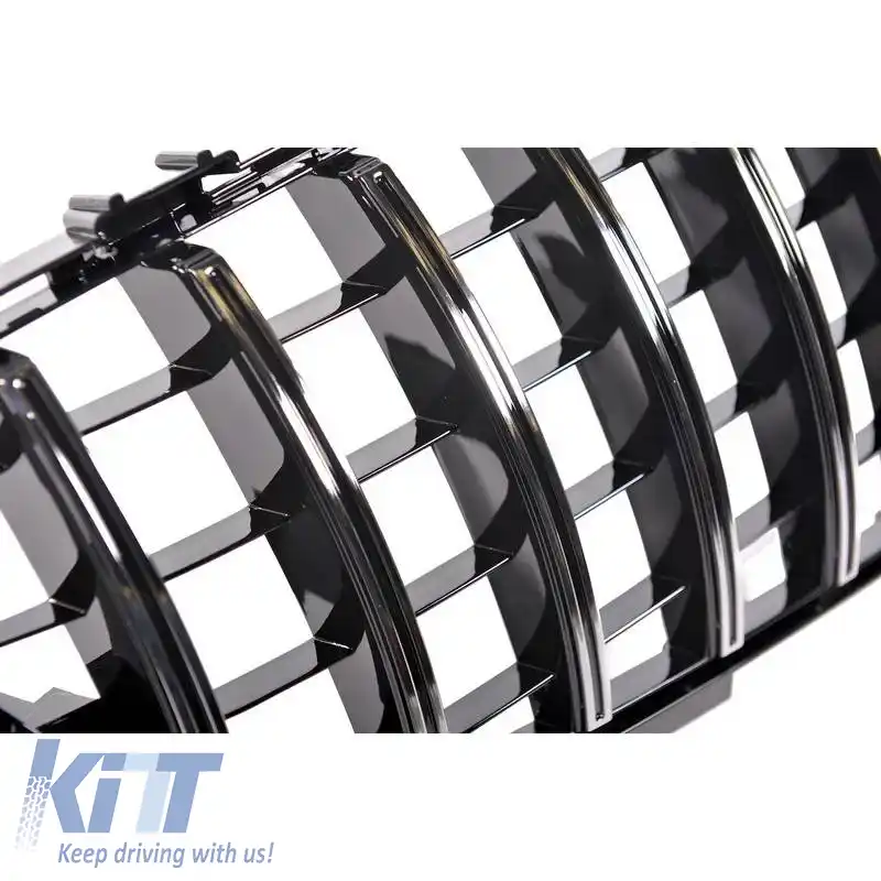 Grilă frontală potrivită pentru Mercedes-Benz A-Class W176 15-18 GT A Design Panamericana Look Negru/Chrome 1pc-image-6296052