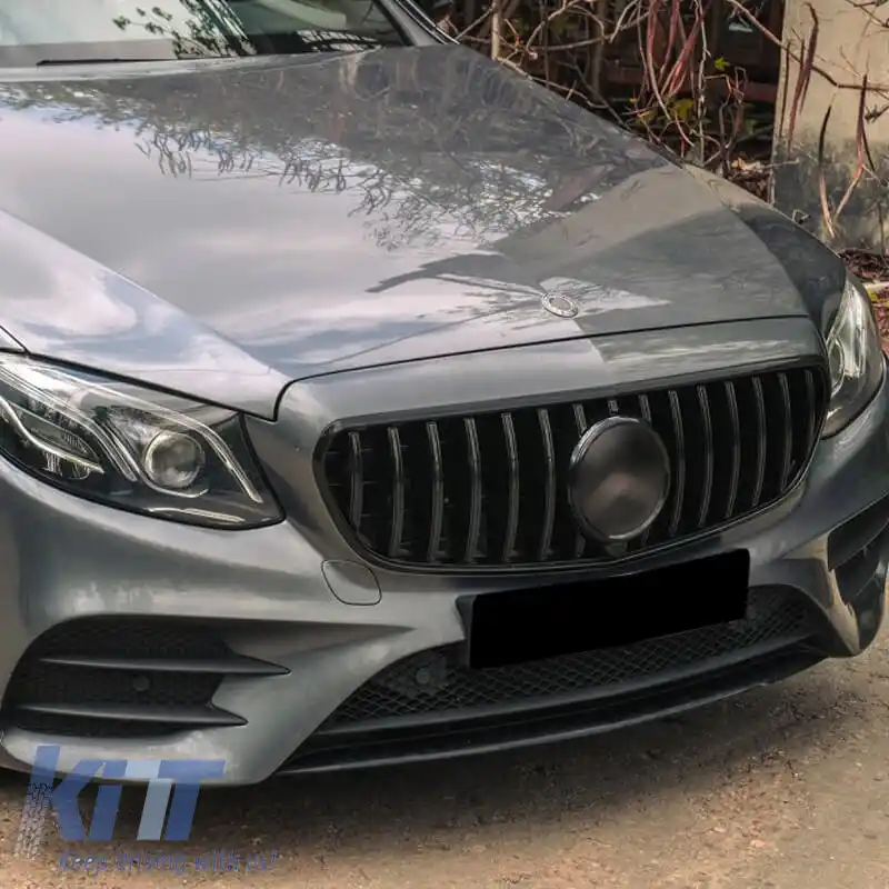 Grilă frontală potrivită pentru Mercedes-Benz E-Class W213 16-19 GT A Design Panamericana Look Negru 1pc-image-6312841